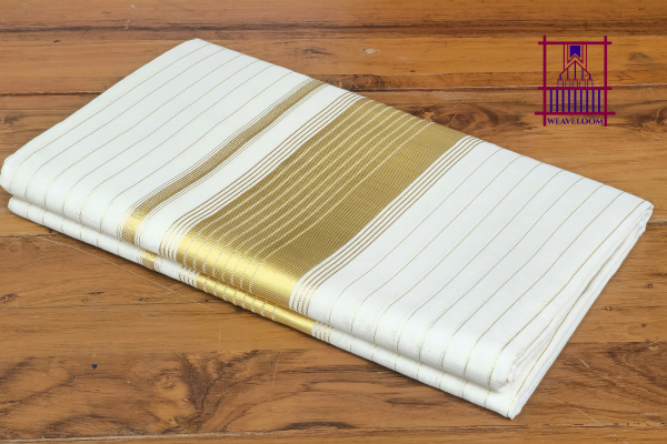 Golden border and striped saree
