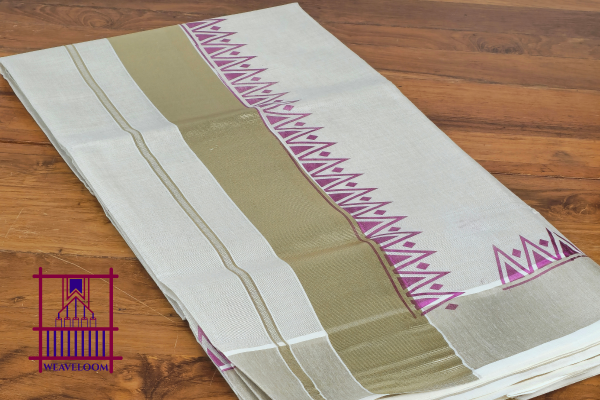 Coloured Temple design Tissue saree