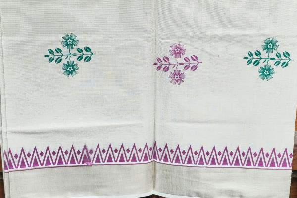 Coloured Temple design Tissue saree