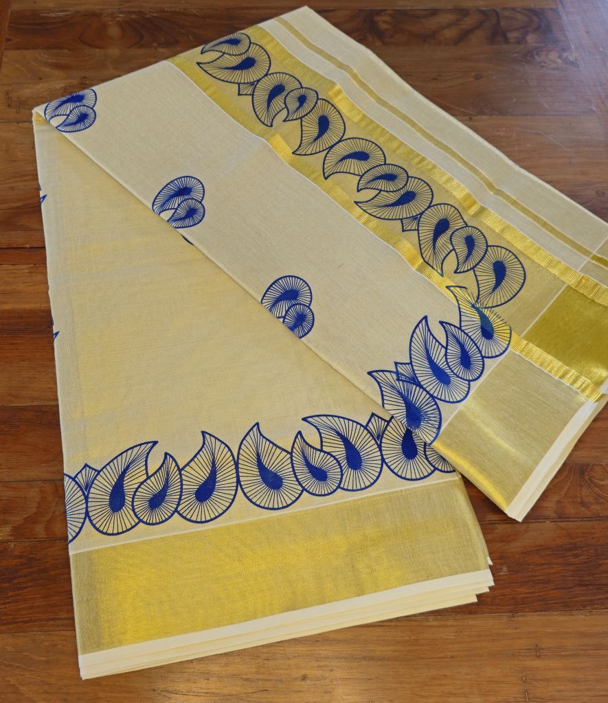 P000024- MANGO DESIGN PRINTED TISSUE SAREE