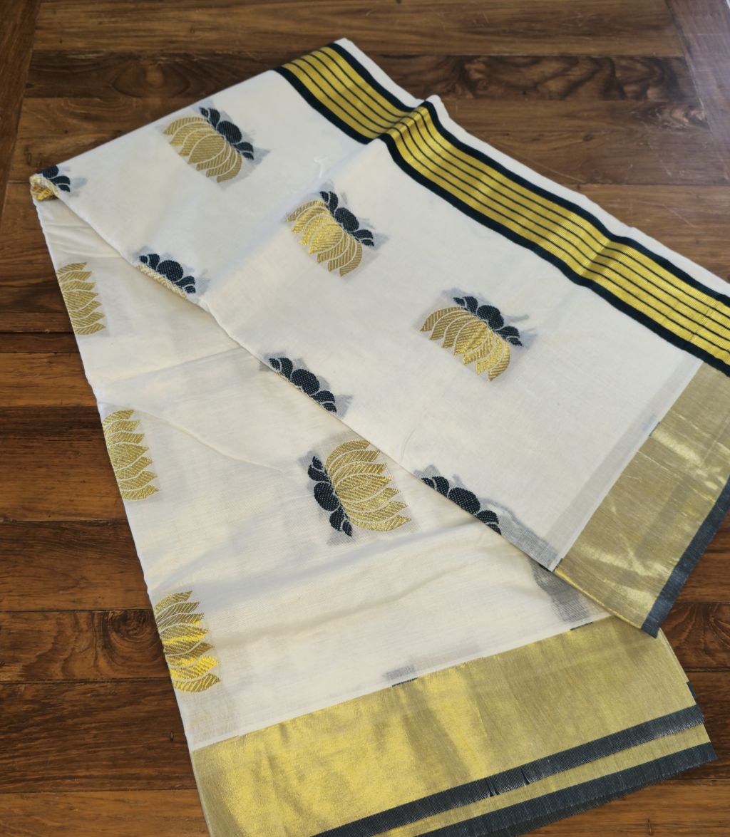 P000026 COLOR JARI LOTUS SAREE