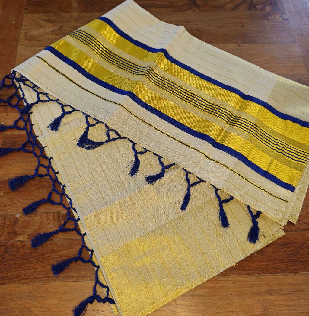 P000029 COLOR + JARI STRIPPED TISSUE SAREE