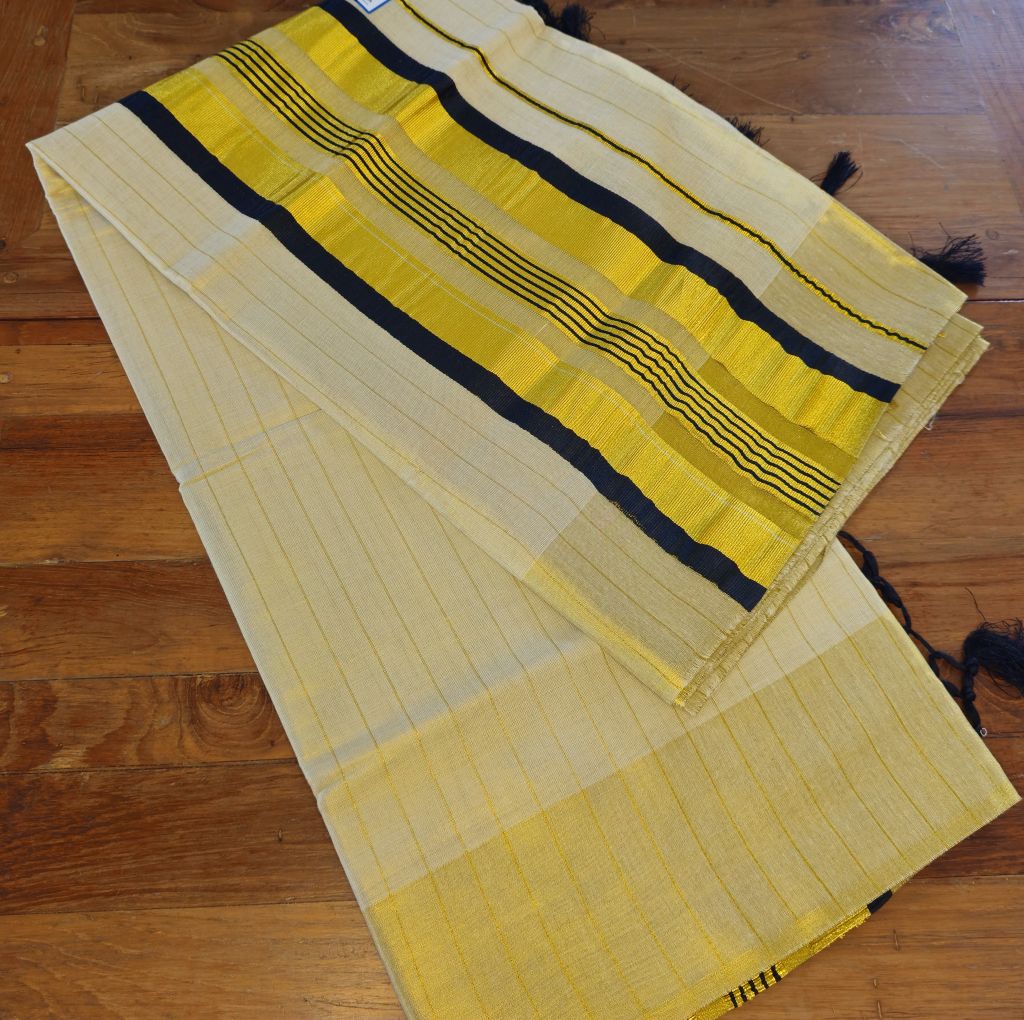 P000029 COLOR + JARI STRIPPED TISSUE SAREE