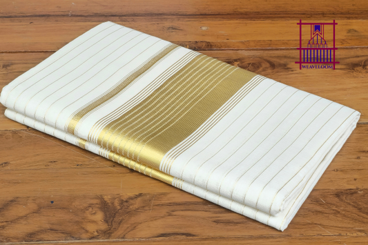 Golden border and striped saree