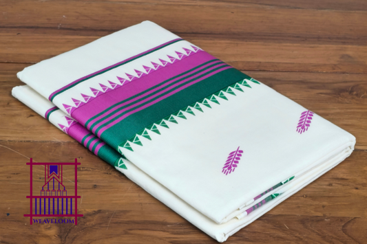 Temple border printed saree