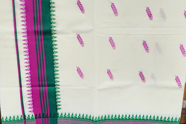 Temple border printed saree