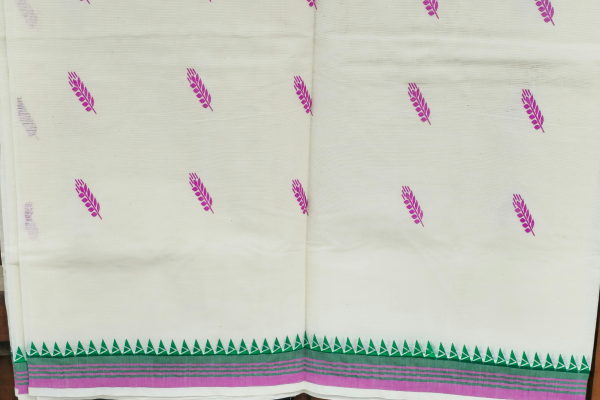Temple border printed saree