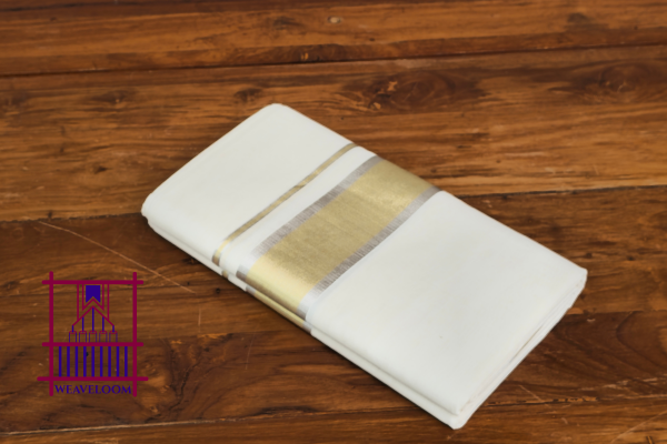 Golden + Silver bordered Men’s Dothi