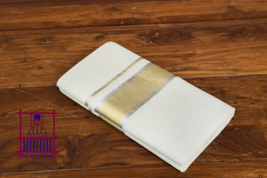 Golden + Silver bordered Men’s Dothi