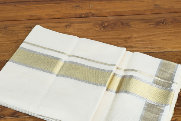 Golden + Silver bordered Men’s Dothi