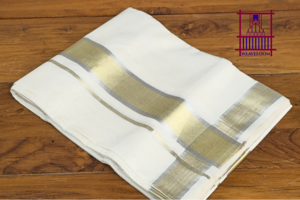 Golden + Silver bordered Men’s Dothi