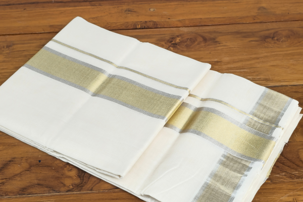 Golden + Silver bordered Men’s Dothi