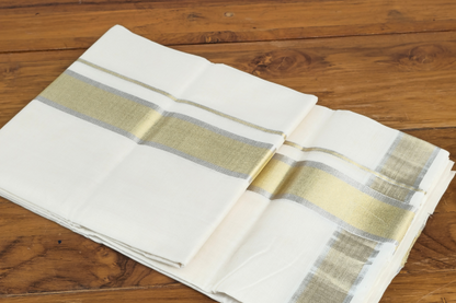 Golden + Silver bordered Men’s Dothi
