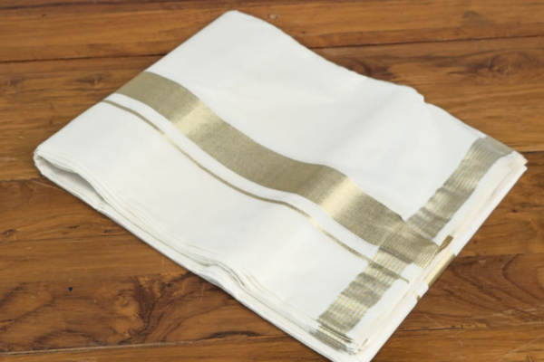 1.5 inch Golden + Silver bordered Men’s Dothi