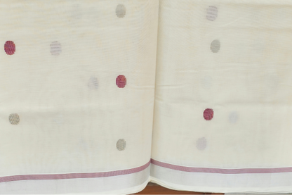 Silver border with maroon line putta saree