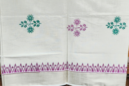 Coloured Temple design Tissue saree