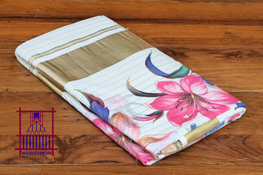 Floral printed design saree