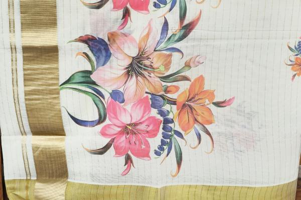 Floral printed design saree