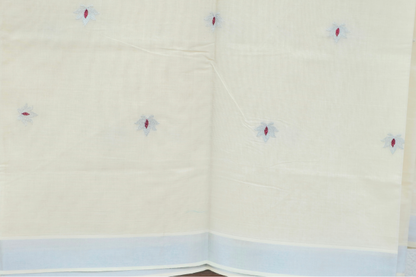 Silver border with flower design saree