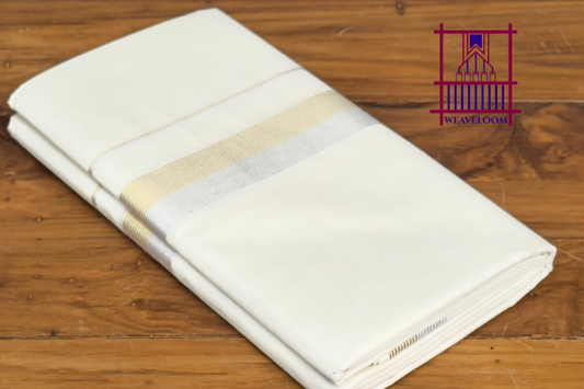 Golden and silver lined border Men’s Dothi