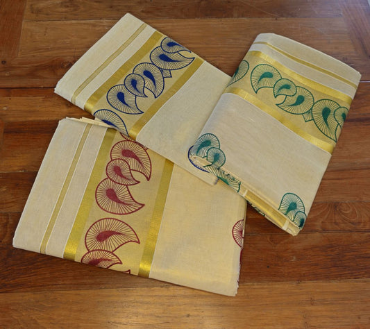 P000024- MANGO DESIGN PRINTED TISSUE SAREE